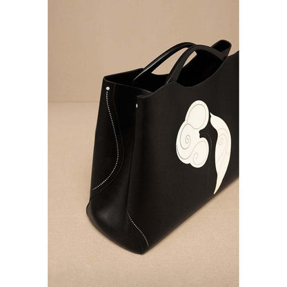 AMPM Black Dalbandin Tote Bag with Pouch and Detachable Straps (Set of 2)