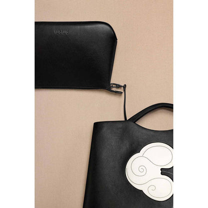 AMPM Black Dalbandin Tote Bag with Pouch and Detachable Straps (Set of 2)