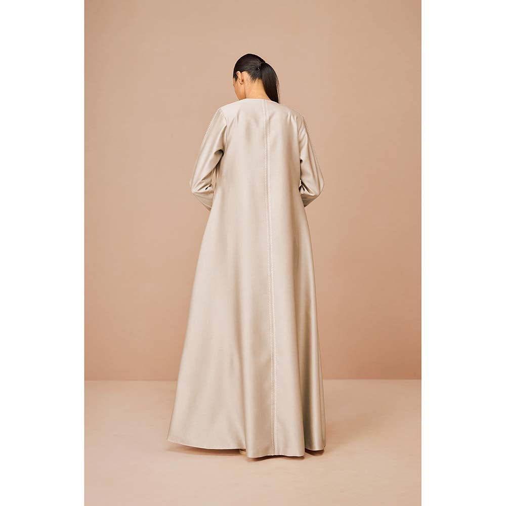 AMPM Beige Raysa Self Design Jacket with Inner and Belt (Set of 3)