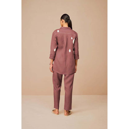 AMPM Mauve Dahlia Printed Co-Ord (Set of 3)