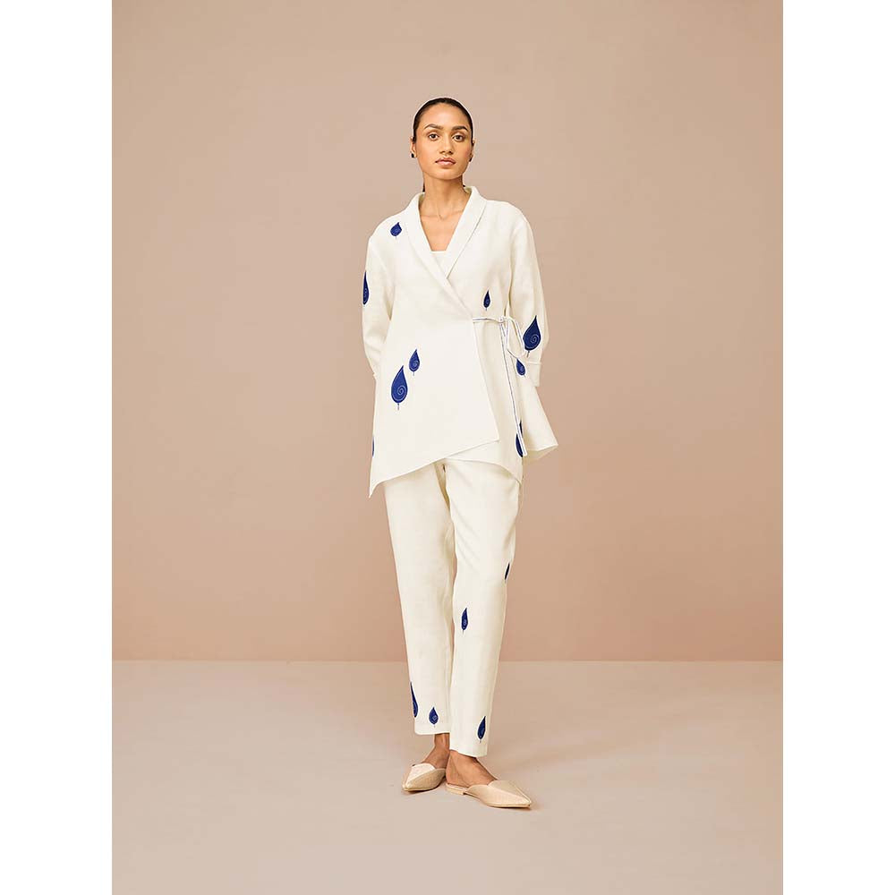 AMPM White Dahlia Printed Co-Ord (Set of 3)