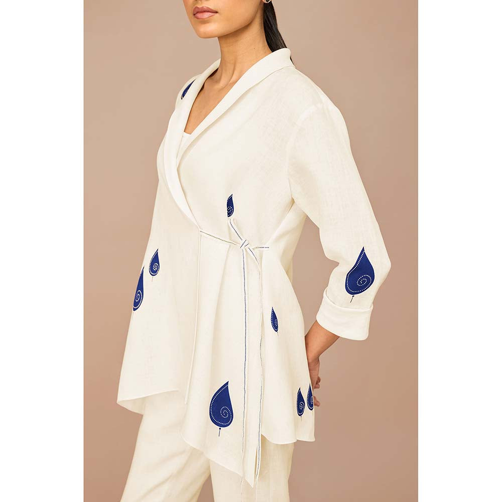 AMPM White Dahlia Printed Co-Ord (Set of 3)