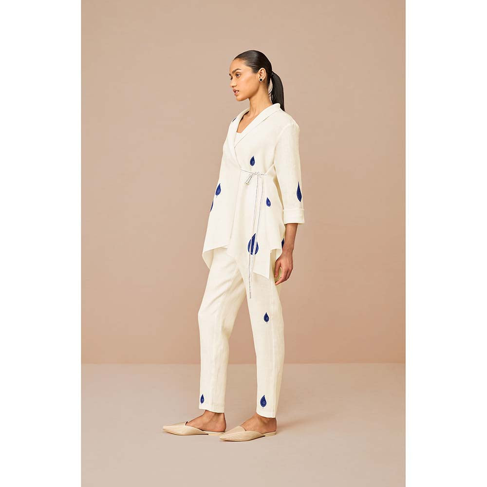AMPM White Dahlia Printed Co-Ord (Set of 3)