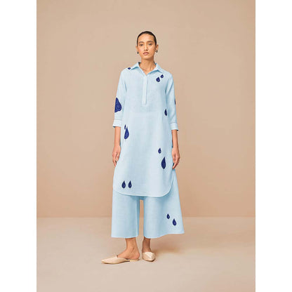 AMPM Blue Nevra Printed Kurta and Palazzo (Set of 2)