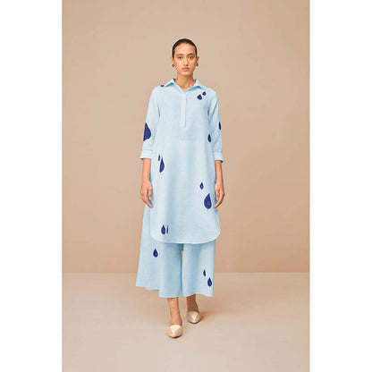 AMPM Blue Nevra Printed Kurta and Palazzo (Set of 2)