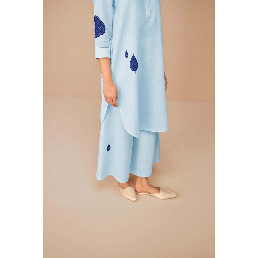 AMPM Blue Nevra Printed Kurta and Palazzo (Set of 2)
