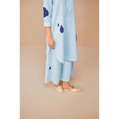 AMPM Blue Nevra Printed Kurta and Palazzo (Set of 2)