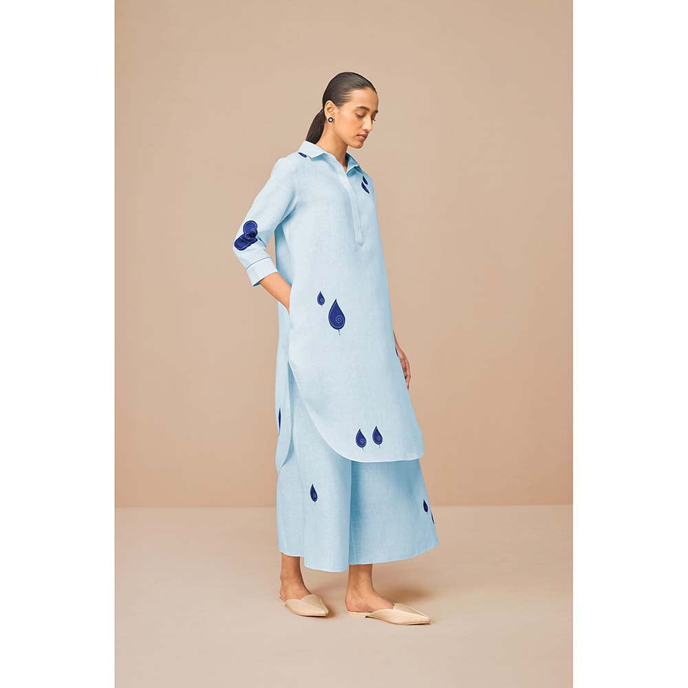 AMPM Blue Nevra Printed Kurta and Palazzo (Set of 2)
