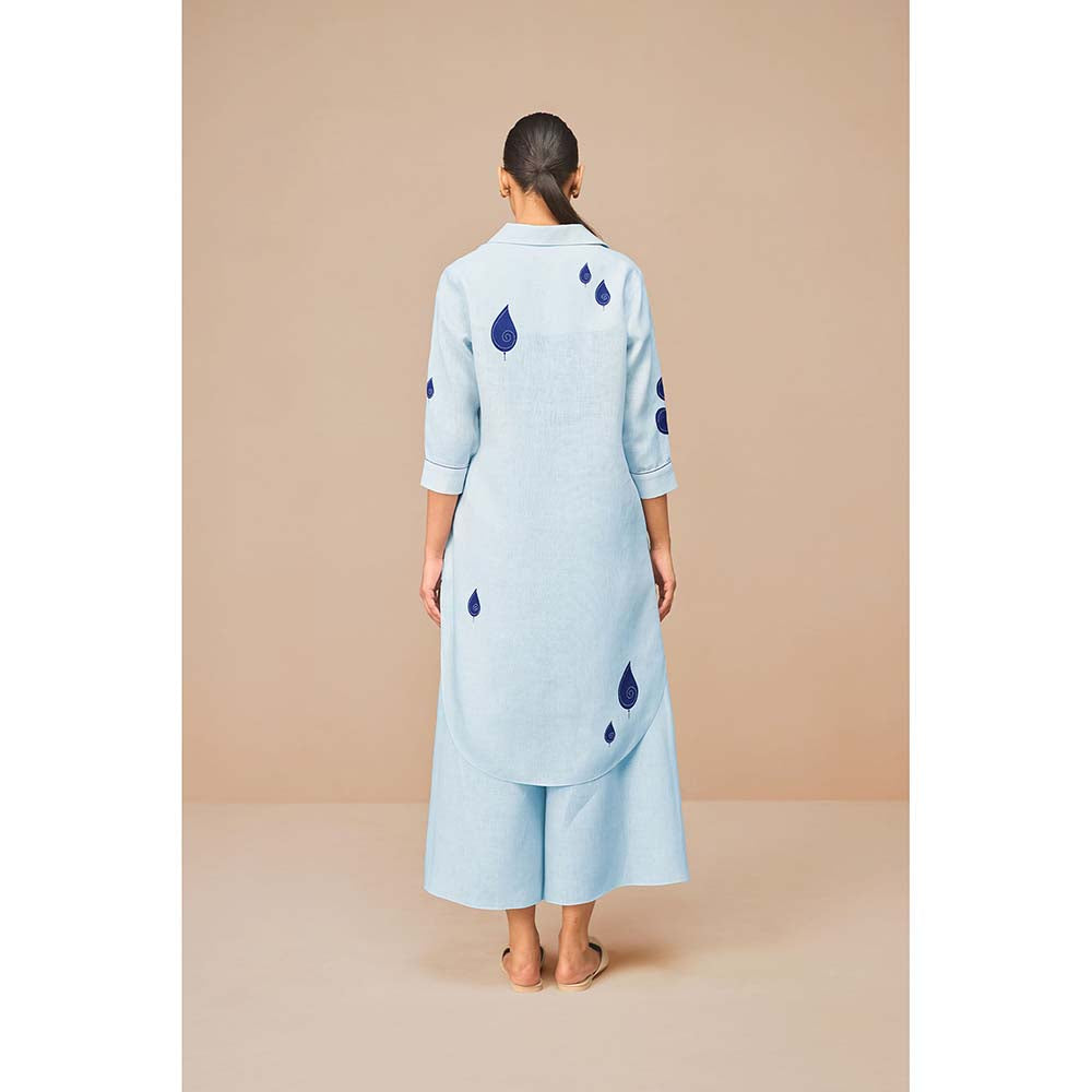 AMPM Blue Nevra Printed Kurta and Palazzo (Set of 2)