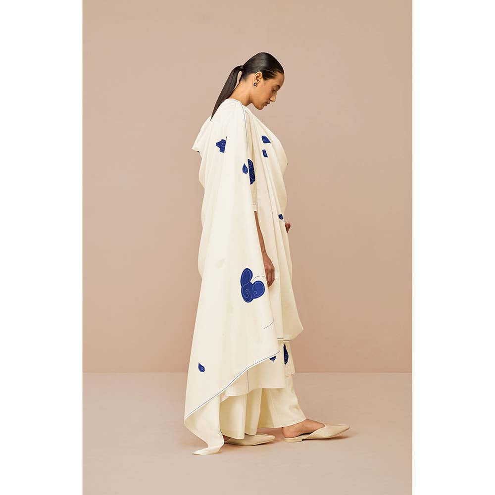 AMPM White Ophira Printed Kurta with Palazzo and Dupatta (Set of 3)