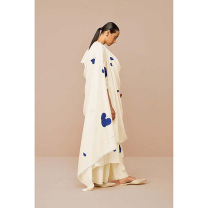 AMPM White Ophira Printed Kurta with Palazzo and Dupatta (Set of 3)