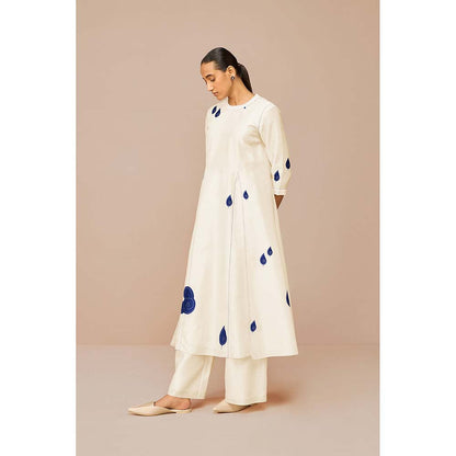 AMPM White Ophira Printed Kurta with Palazzo and Dupatta (Set of 3)