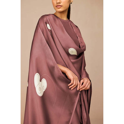 AMPM Mauve Ophira Printed Kurta with Palazzo and Dupatta (Set of 3)