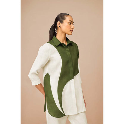 AMPM Olive Zelda Colorblock Shirt