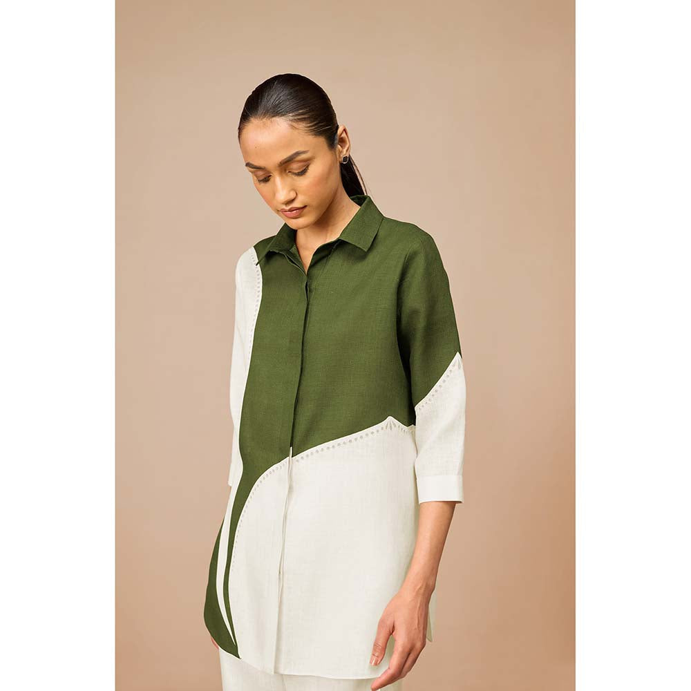 AMPM Olive Zelda Colorblock Shirt