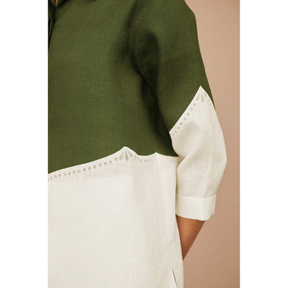 AMPM Olive Zelda Colorblock Shirt