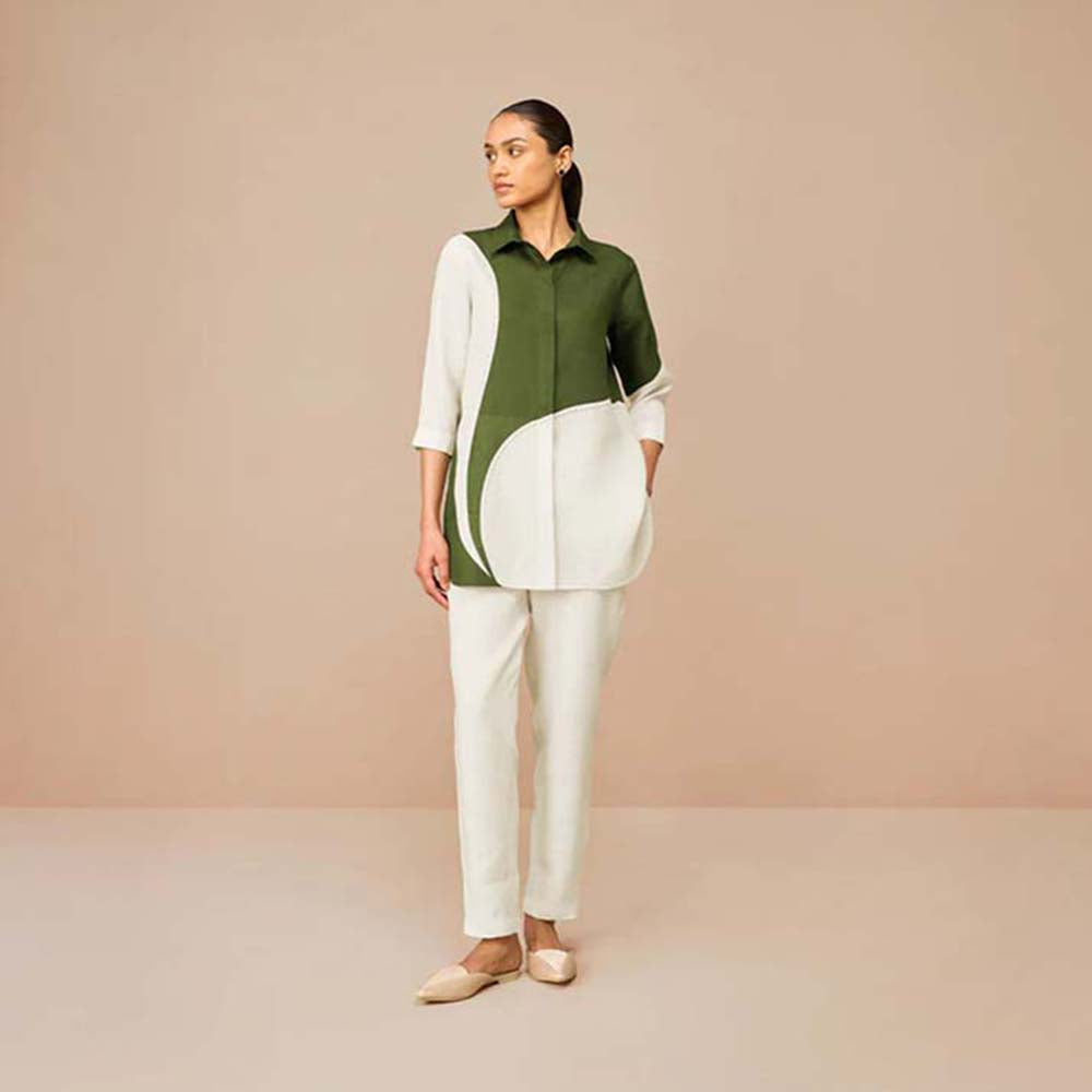 AMPM Olive Zelda Colorblock Co-Ord (Set of 3)