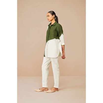 AMPM Olive Zelda Colorblock Co-Ord (Set of 3)