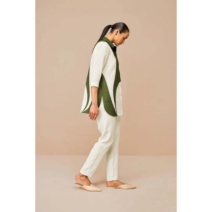 AMPM Olive Zelda Colorblock Co-Ord (Set of 3)