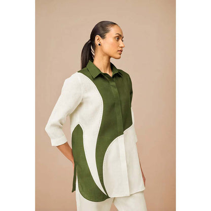 AMPM Olive Zelda Colorblock Co-Ord (Set of 3)