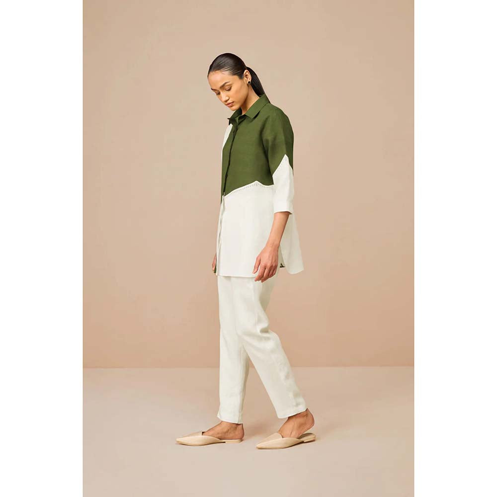 AMPM Olive Zelda Colorblock Co-Ord (Set of 3)