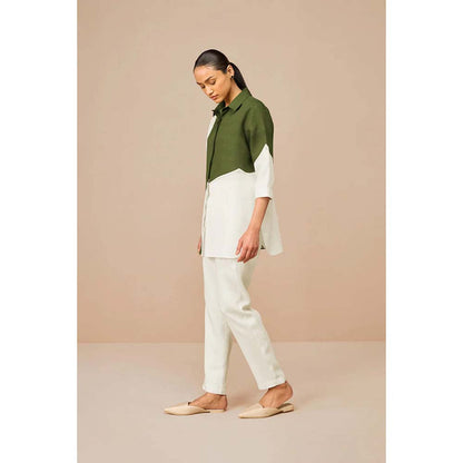 AMPM Olive Zelda Colorblock Co-Ord (Set of 3)