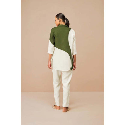 AMPM Olive Zelda Colorblock Co-Ord (Set of 3)