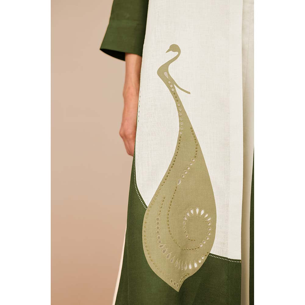 AMPM Olive Nova Colorblock Jacket with Inner and Palazzo (Set of 3)