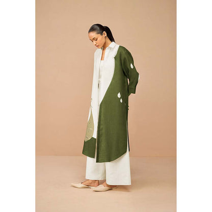 AMPM Olive Nova Colorblock Jacket with Inner and Palazzo (Set of 3)