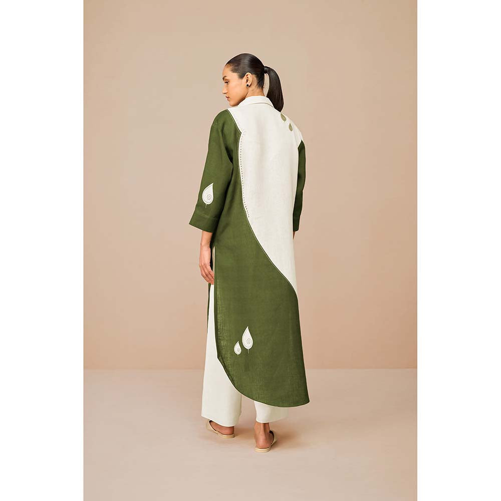 AMPM Olive Nova Colorblock Jacket with Inner and Palazzo (Set of 3)