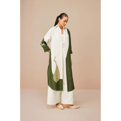 AMPM Olive Nova Colorblock Jacket with Inner and Palazzo (Set of 3)