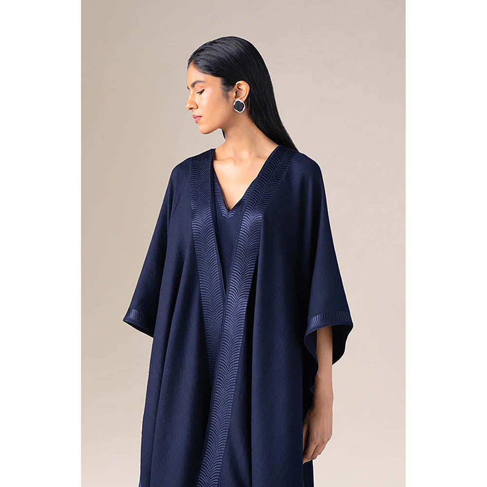 AMPM Women Navy Blue Wool Cape
