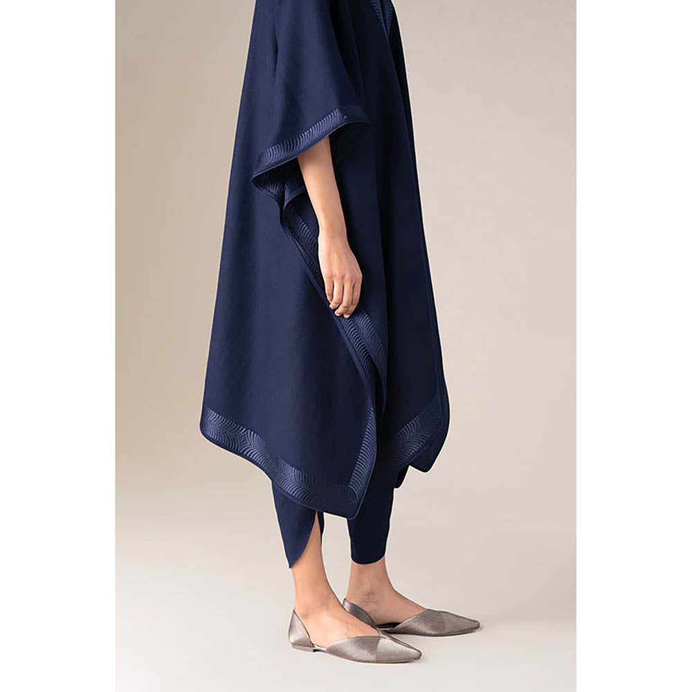 AMPM Women Navy Blue Wool Cape