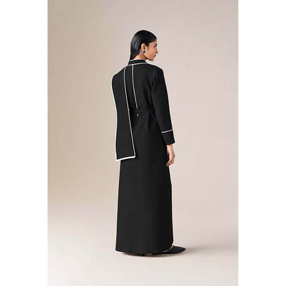 AMPM Soraya Black Jacket Top with Palazzo and Belt