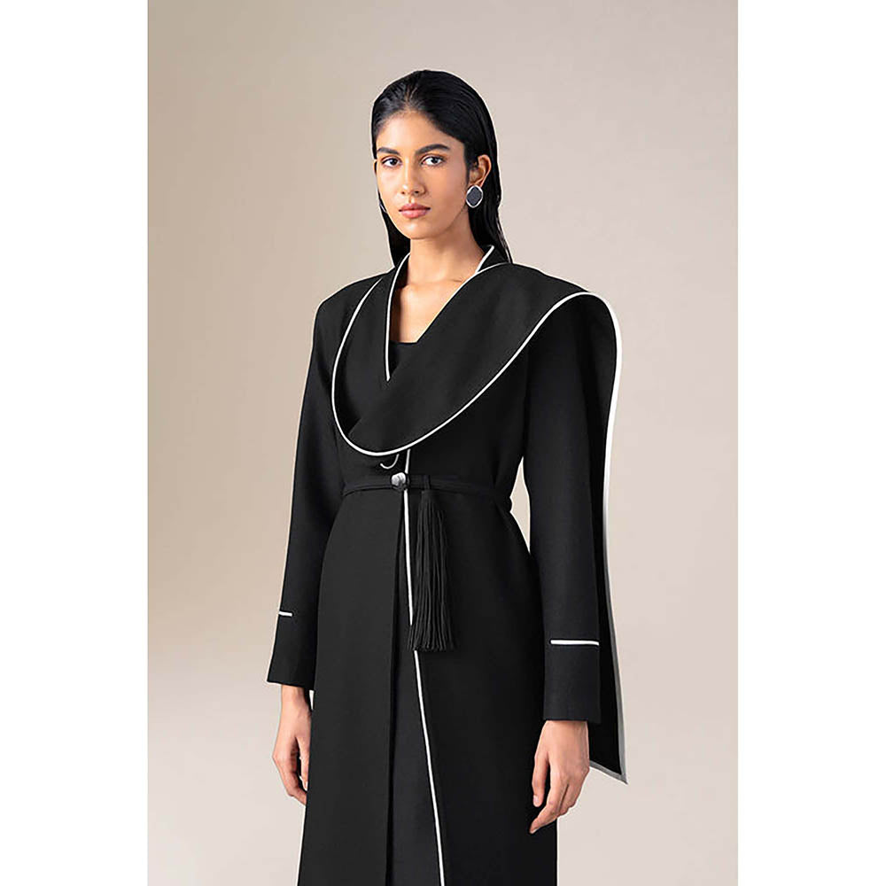 AMPM Soraya Black Jacket Top with Palazzo and Belt