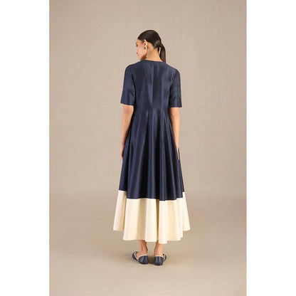 AMPM Navy Blue V-Neck Colorblock Maxi Dress