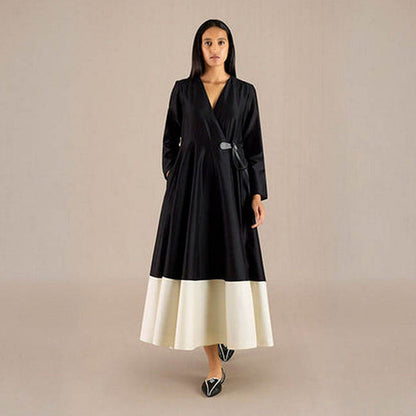 AMPM Black V-Neck Colorblock Maxi Dress