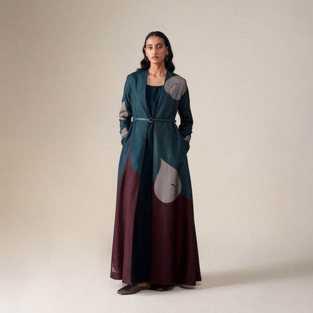 AMPM Multi-Colour Square Neck Floral Abaya Dress