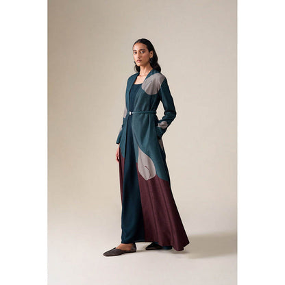 AMPM Multi-Colour Square Neck Floral Abaya Dress