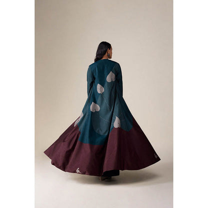 AMPM Multi-Colour Square Neck Floral Abaya Dress