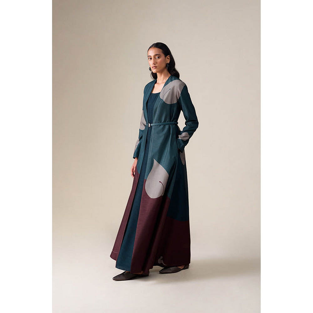 AMPM Multi-Colour Square Neck Floral Abaya Dress