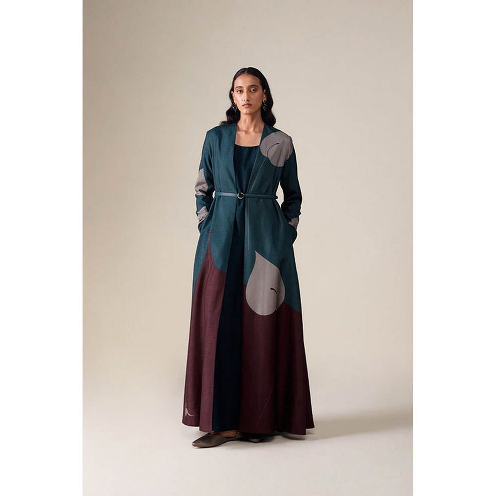 AMPM Multi-Colour Square Neck Floral Abaya Dress