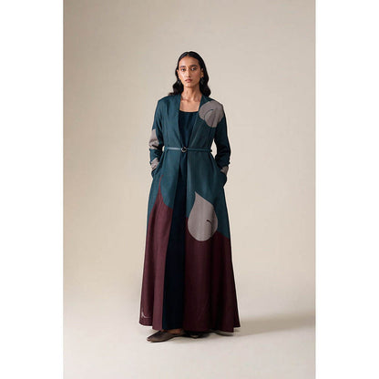 AMPM Multi-Colour Square Neck Floral Abaya Dress