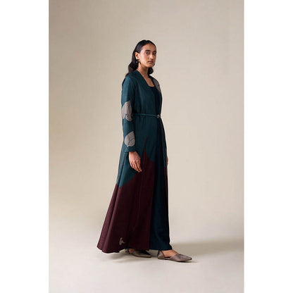 AMPM Multi-Colour Square Neck Floral Abaya Dress