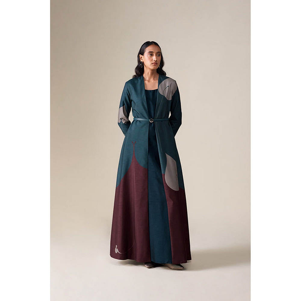 AMPM Multi-Colour Square Neck Floral Abaya Dress