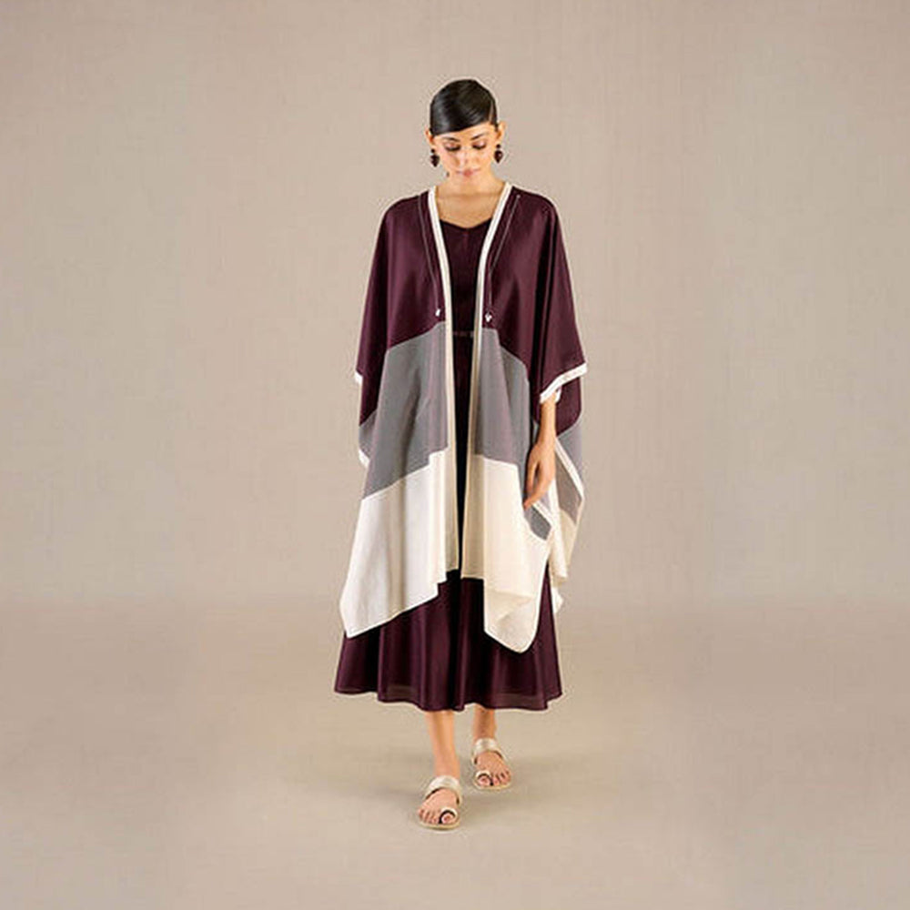 AMPM Multi-Color Chanderi Colorblock Cape