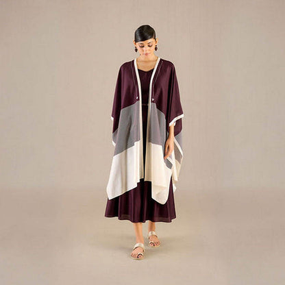 AMPM Multi-Color Chanderi Colorblock Cape
