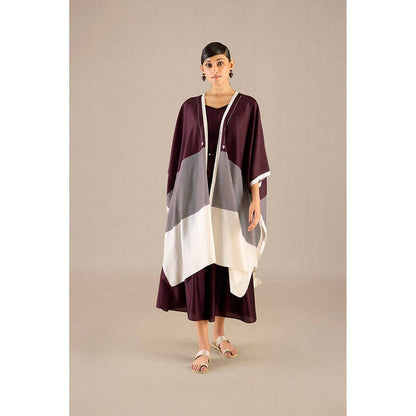 AMPM Multi-Color Chanderi Colorblock Cape