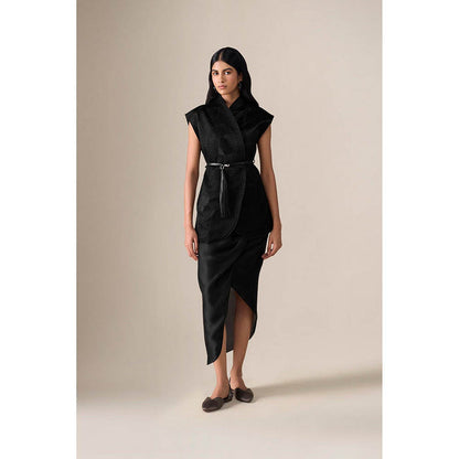 AMPM Selah Black Jacket with Skirt and Belt