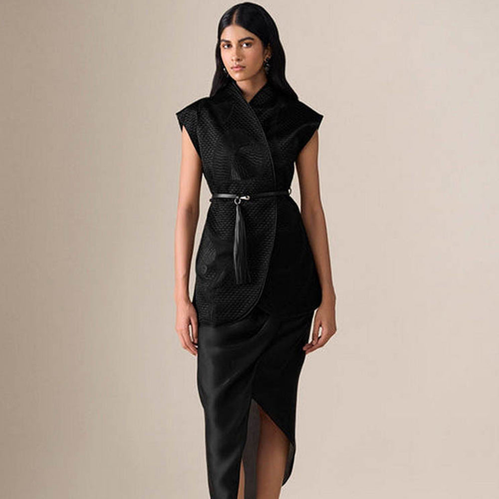 AMPM Selah Black Jacket with Skirt and Belt